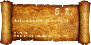 Balassovich Konrád névjegykártya